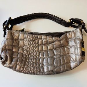 Kate Landry Womens Gold Metallic Shoulder Bag Belt Strap Handle Pink Inside